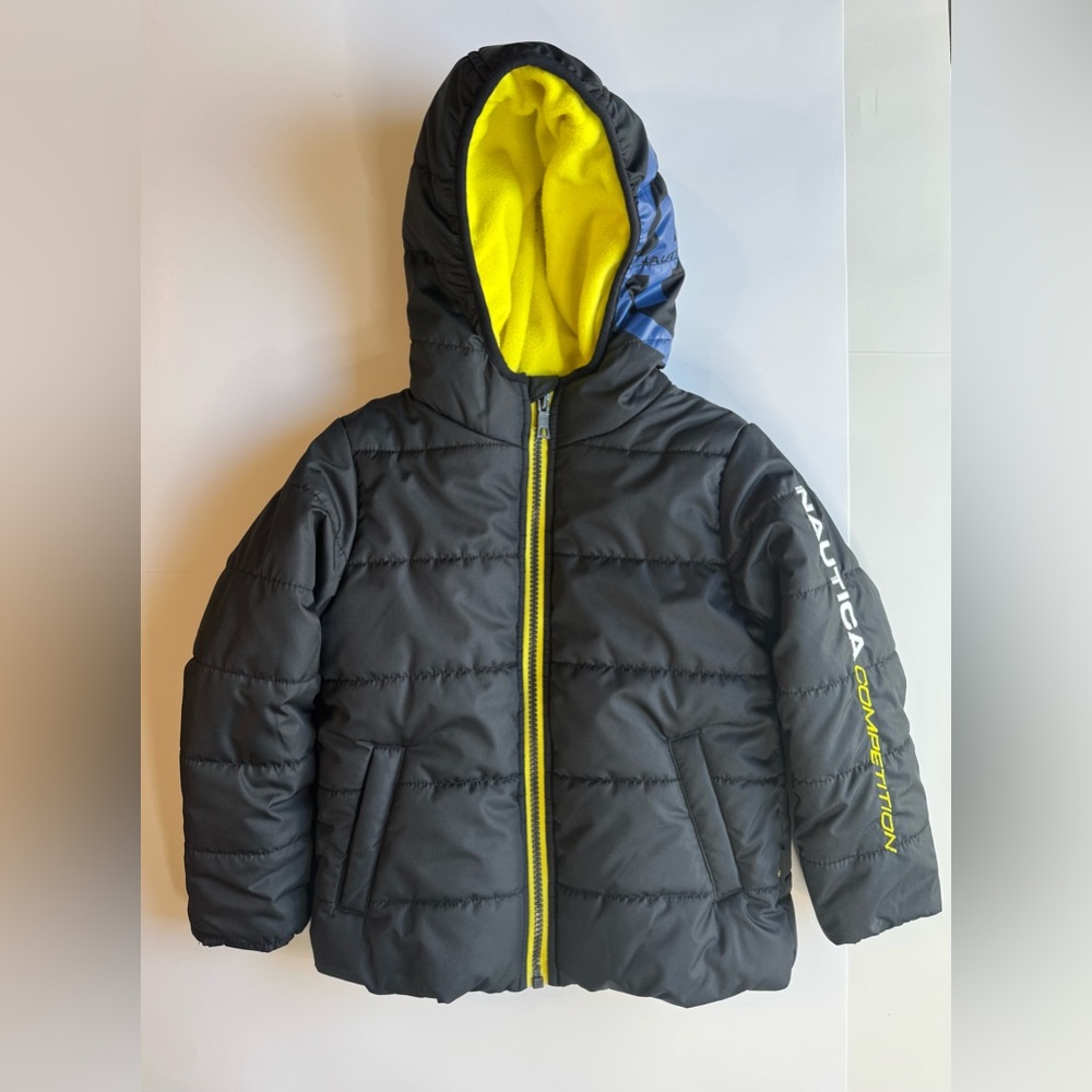Nautica Fleece Lined Puffer Hooded Winter Jacket Black Size 3T